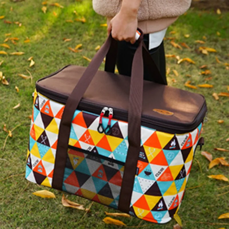 Large Capacity Picnic Bag 50-60L Expandable Storage Case Waterproof 900D Oxford Fabric Picnic Travel Bag Car Camping Storage Bag