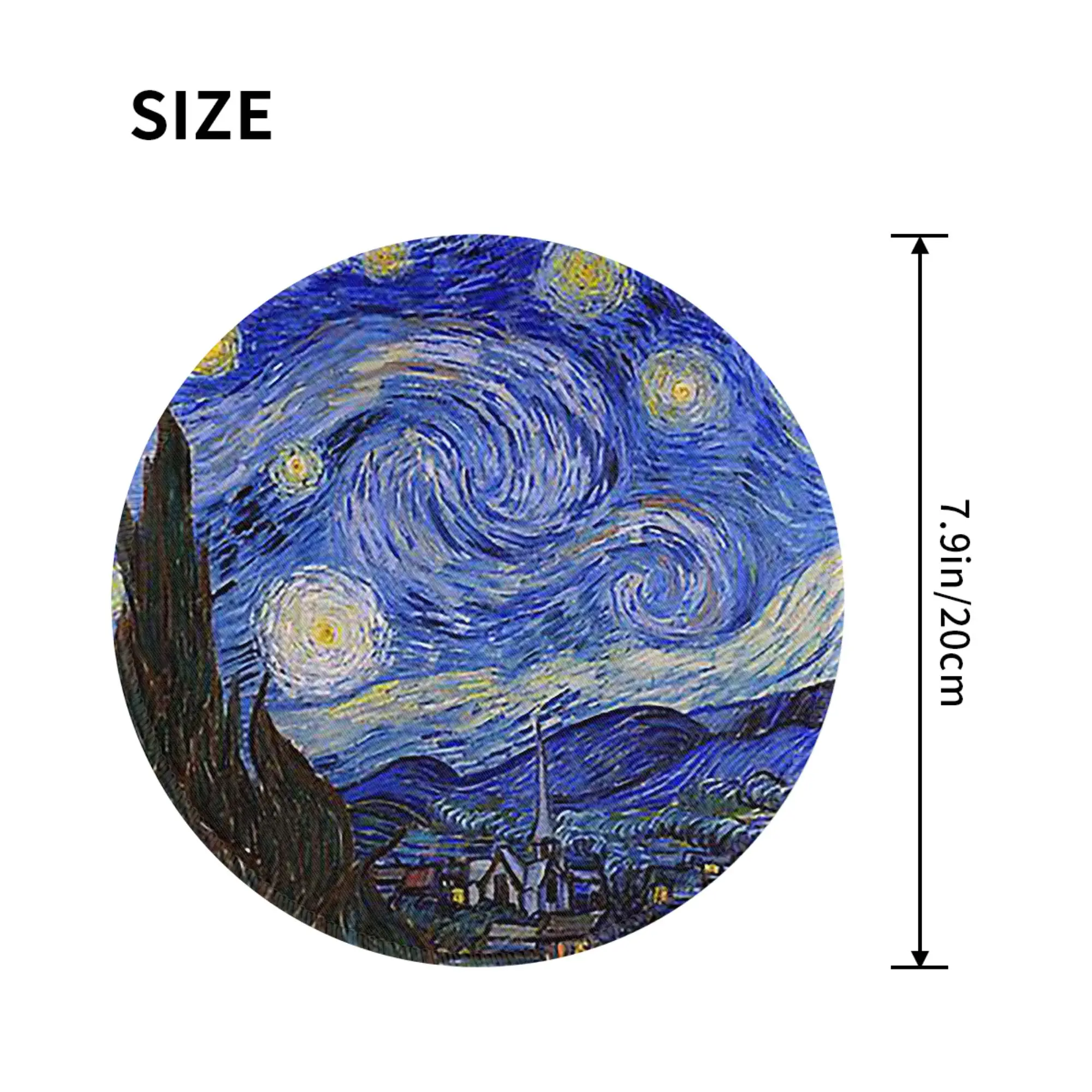The Starry Night by Van Gogh Mouse Pad Computer Keyboard Mouse Mat Gaming PC Laptop Desk Mat Office Accessories Table Mats