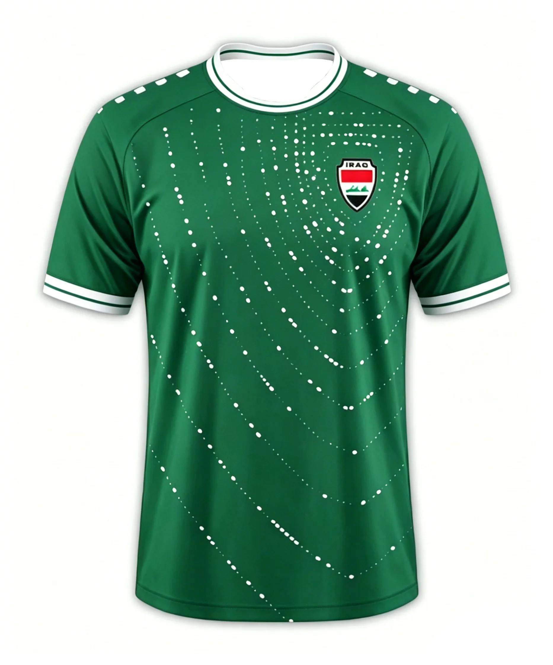 2026 Iraq Style Football Jersey Quick Dry Breathable Green White Fans Casual Outdoor Sports Streetwear T-shirt image 3