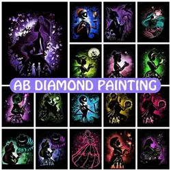 AB Diamond Painting Black Silhouette Series Cartoon Princess Girl Art Full Drill 5D DIY Zestawy do haftu Home Decor