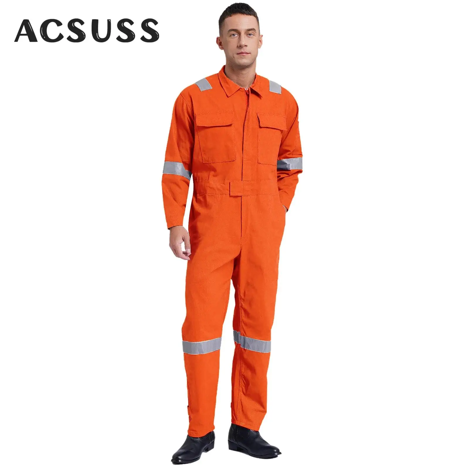 

Mens Unisex 100% Cotton Work Overalls One-piece Jumpsuit Dustproof Workshop Uniforms Dungarees Multi-pocket Coveralls Work Wear