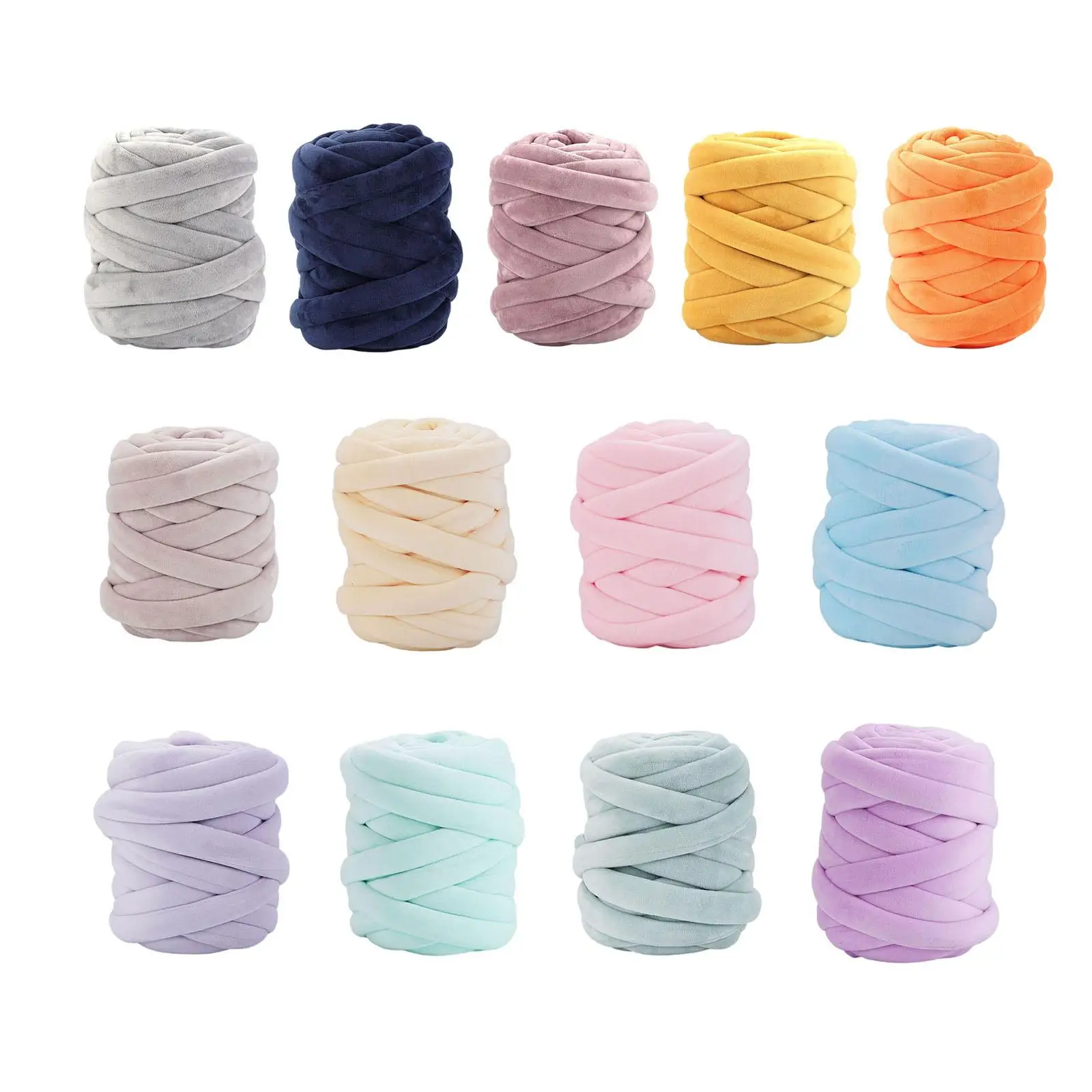 250G/0.55lbs Chunky Yarn, Giant Yarn, Thick Jumbo Tube Yarn, Bulky Yarn for Arm Knit Crafts Finger Weave Handmade Blanket