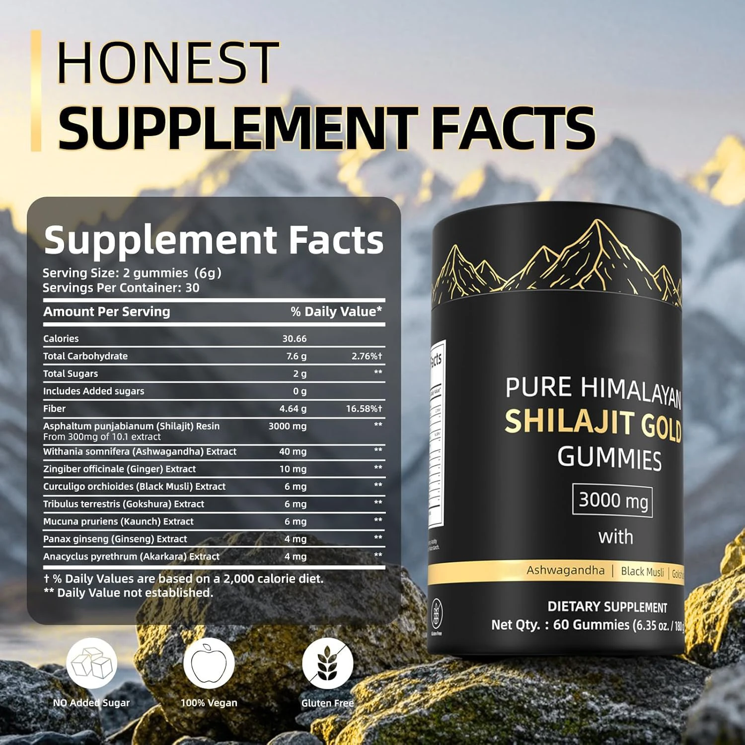 3000mg Himalayan Shilajit Gumm - Shilajit Resin Pure ulasan dan harga