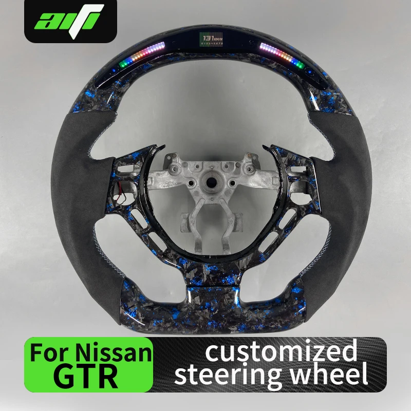 

Производитель продуктов Перфорированное кожаное колесо из углеродного волокна для Nissan GTR R35 R32 R33 Руль автомобиля
