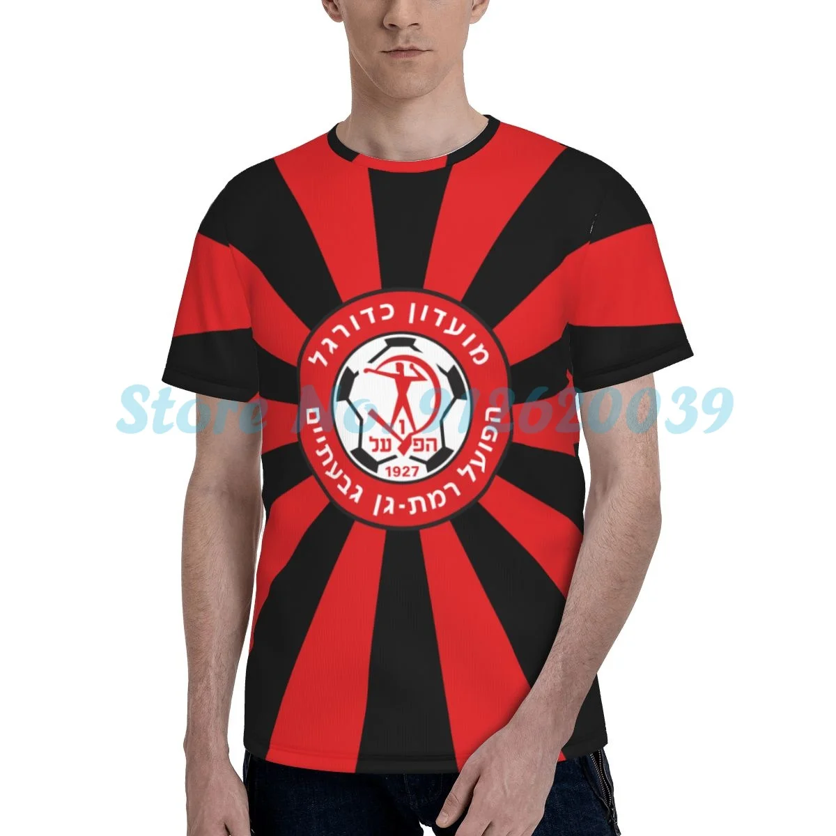 

Israel Hapoel Ramat Gan Givatayim Fc Men's Print Short-Sleeve Tee Crewneck T-Shirt