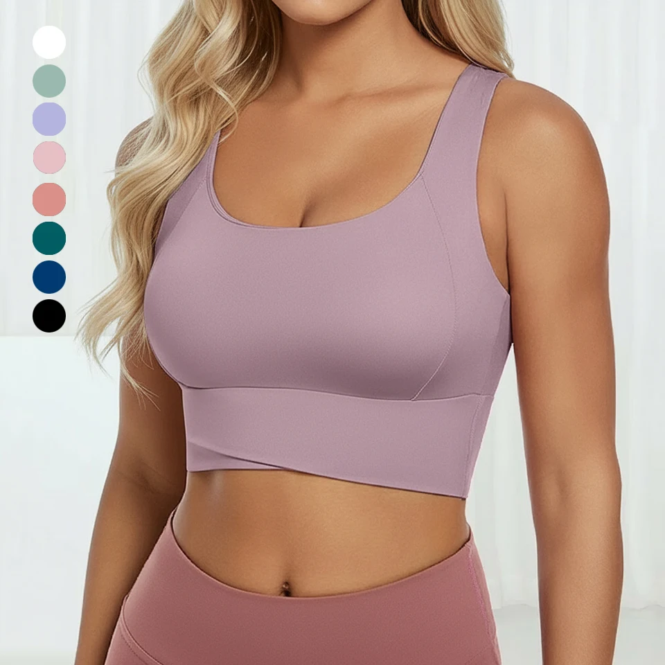 Sujetador deportivo palangre para entrenamiento, camisetas sin mangas cortas sin aros, sujetador de Yoga acolchado de alto impacto, ropa deportiva para Pilates y Zumba