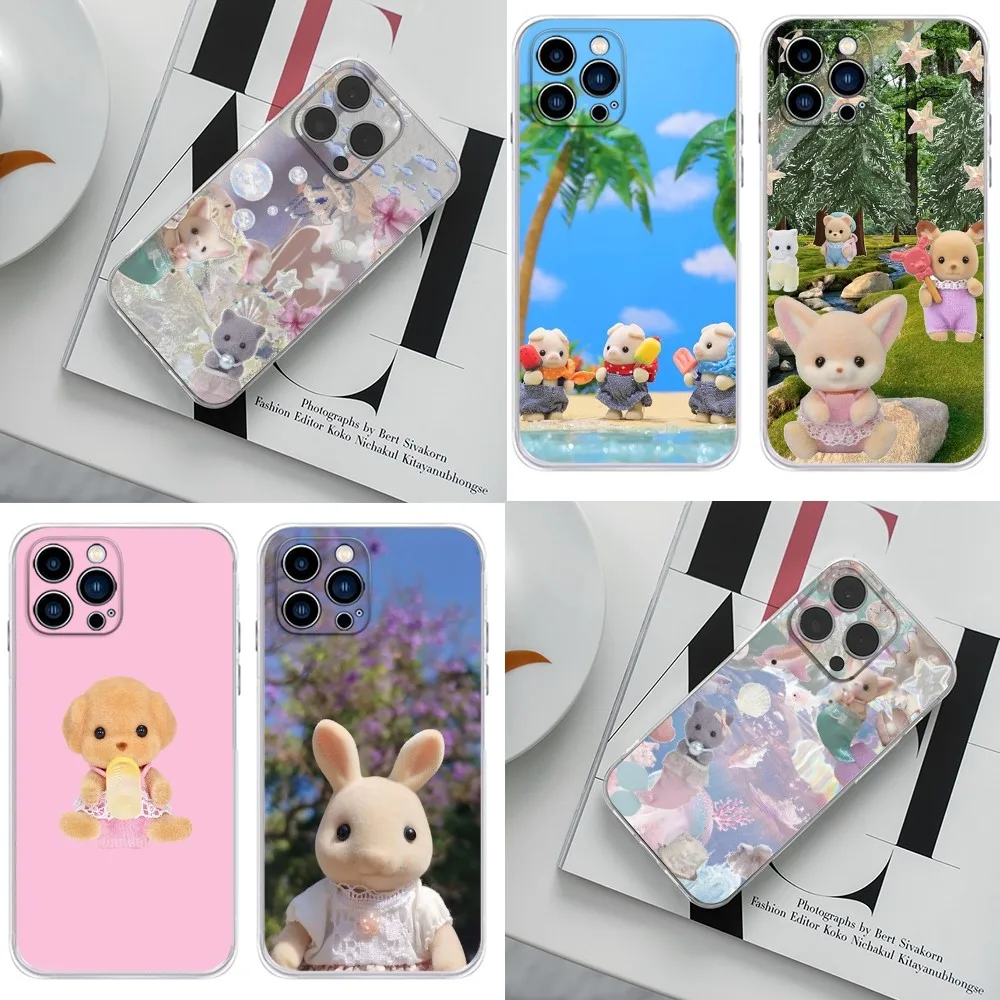 Funda T-Ternurines S-Sylvanian Phone Case For iPhone 16,15,14,13,12,11 Plus,Pro,Max,XR,XS,X,SE,Mini Transparent Silicone