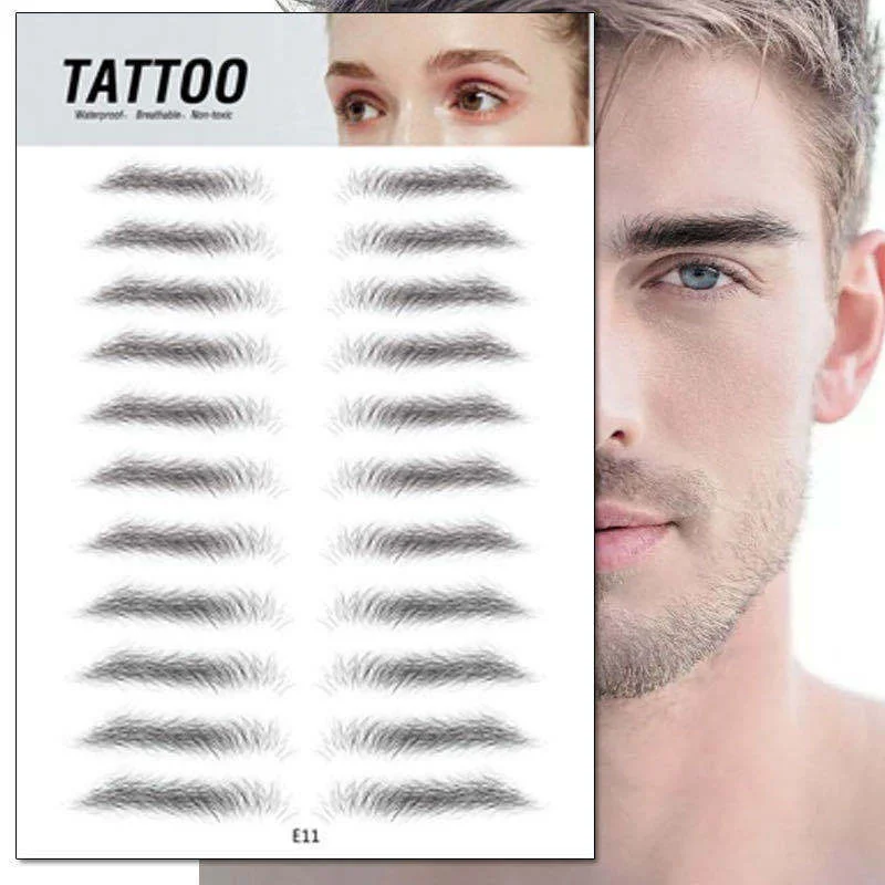 Kosova4D Haarähnliches Augenbrauen-Make-up, wasserfester Augenbrauen-Tattoo-Aufkleber, langlebig, natürliche gefälschte Augenbrauen, Kosmetik, permanente Augenbrauen