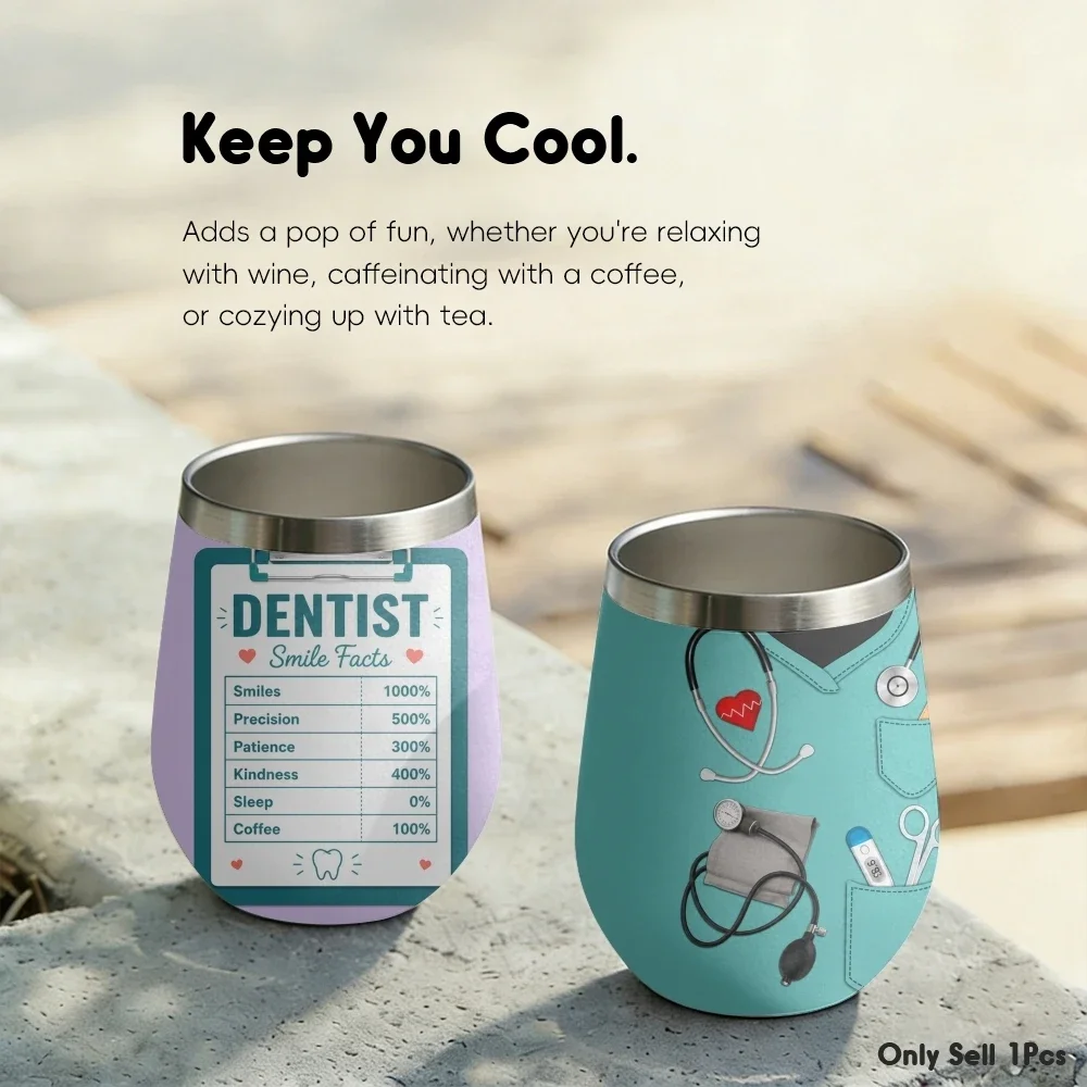 Dentist Nutrition Facts Vacuum Flasks 12oz Insulated Stainless Steel Mug with Lid Double Wall Vacuum Drink Coffee Cup Tumbler
