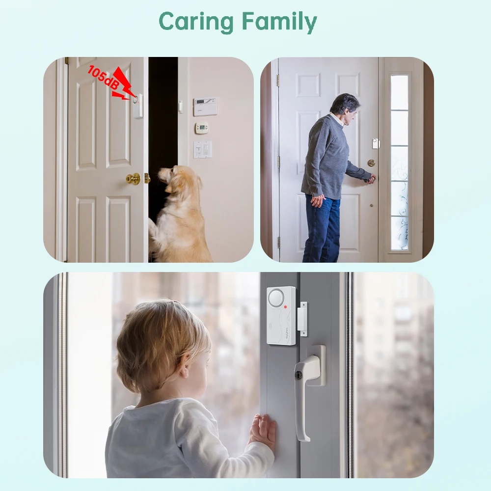 Беспроводная дверная сигнализация Electop с дистанционным управлением 105 дБ, анти-потерянное напоминание о открытии окна холодильника, домашняя охранная сигнализация