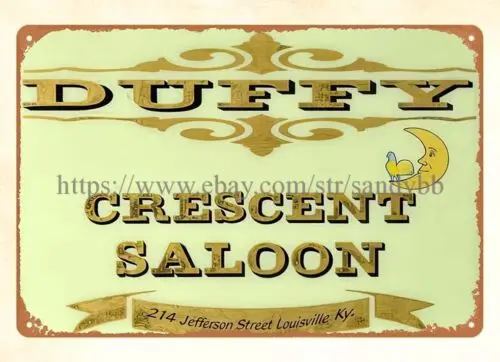 Duffy Crescent Saloon metal tin sign interior design styles