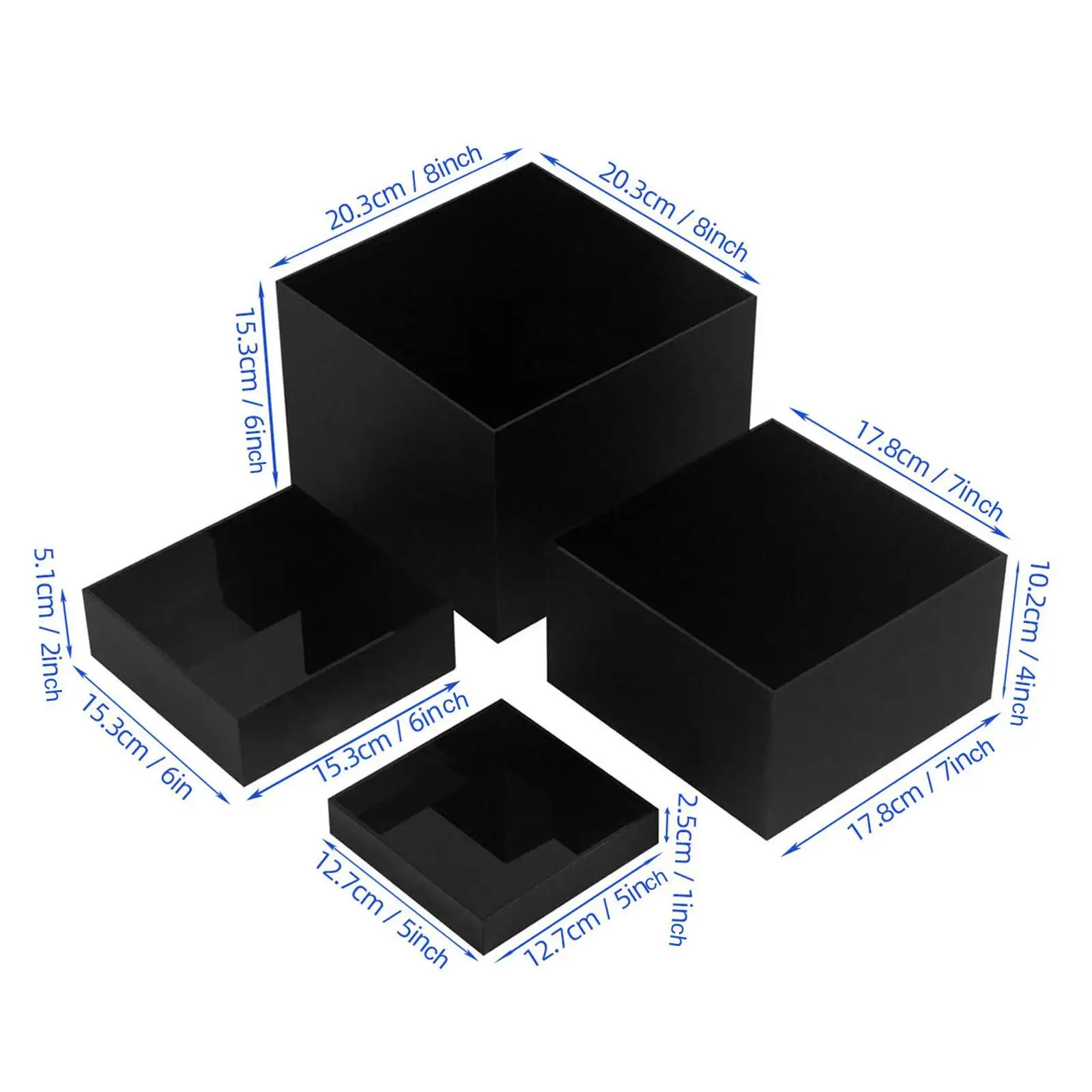 4 Pieces Buffet Riser Display Stand for Collectibles Crafts Art Exhibitions