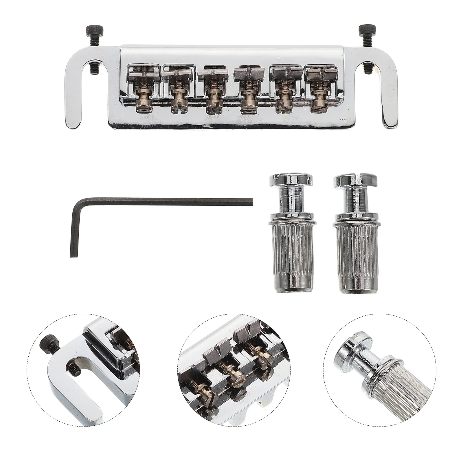 

1 Set Electric Guitar Bridge Tailpiece Precision Saddle Smooth Finish Adjustable Tuning Stability Resonance Transmission Easy