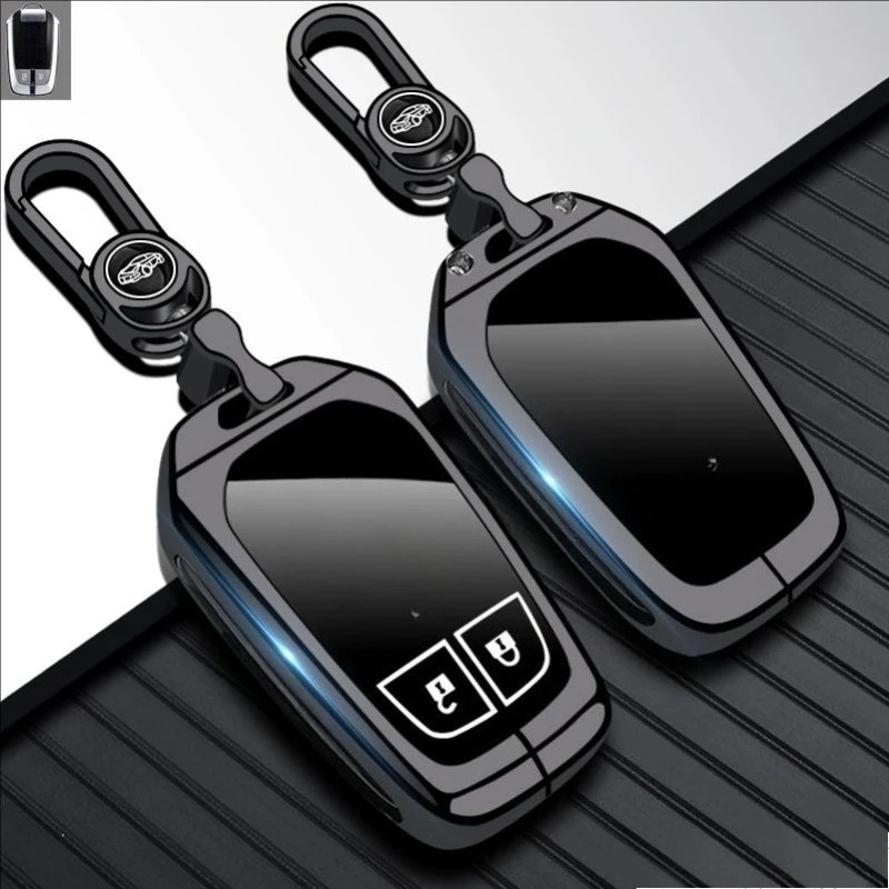 Premium Zinc Alloy Key Cover Case for ISUZU Mu-X/D-MAX/Lingtuo - Protective Key Fob Shell Key Bag Chain