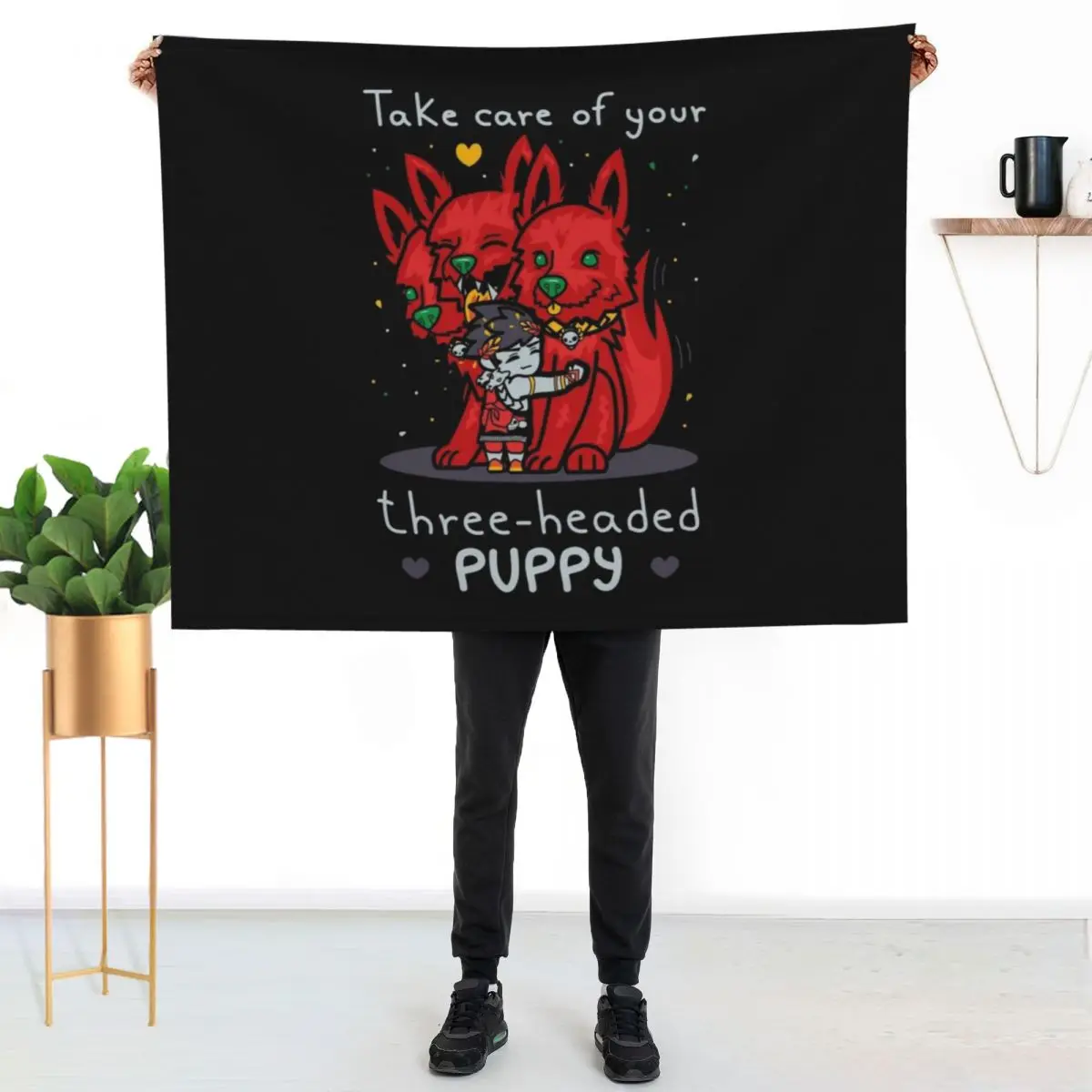 Three-headed puppy Throw Blanket For Decorative Sofa Thins sofa bed Large Personalized Gift Blankets For Bed Blankets