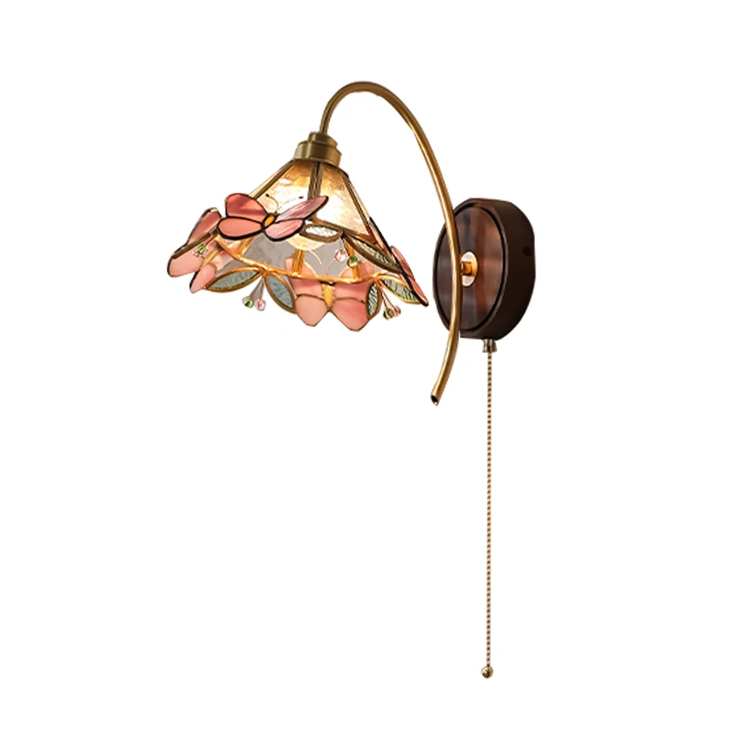 Vintage Style Bedside Wall Lamp Solid Brass Butterfly Design Atmosphere Lighting for Bathroom Bedroom Living Room Feature Walls