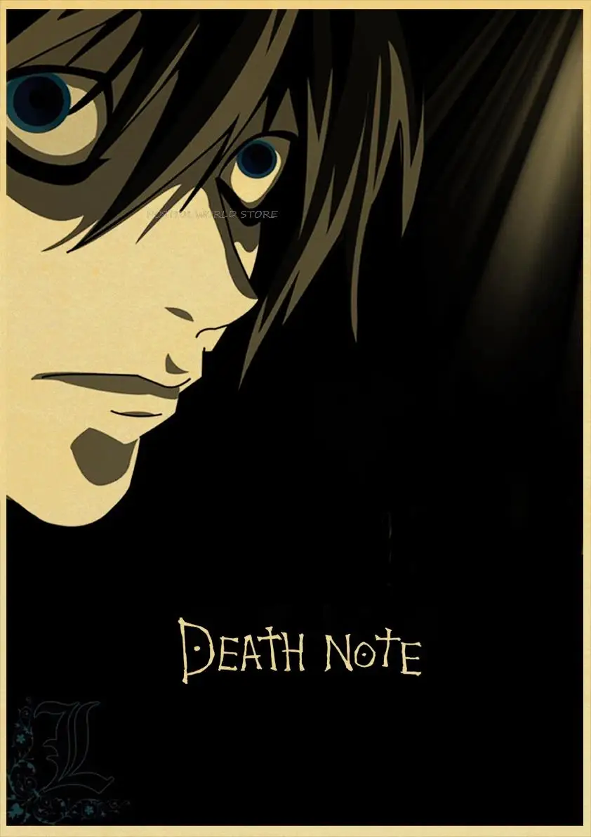 Death Note L Lawliet Anime manga Poster Kraft Paper Print Home Room Bar Cafe Decor Art Wall Painting
