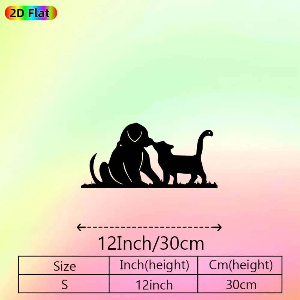 CIFBUY Iron Wall Art Pet Silhouette Hooks Rustproof Metal Home Decor For Living Room Garden Fence Wall Decoration