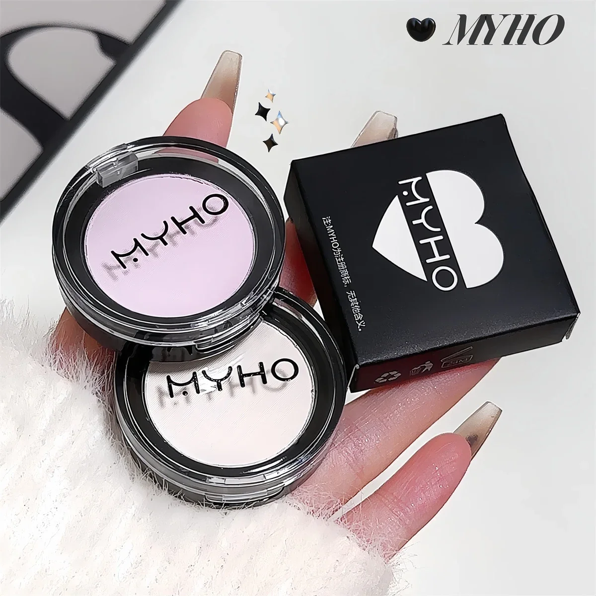 White Matte Highlighter Pink Purple Blush Palette Powder Eyeshadow Waterproof Lasting Face Contour Brightening Makeup Cosmetics