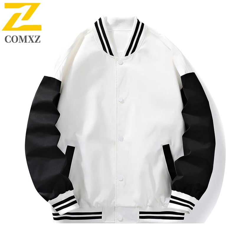 

COMXZ Baseball Jacket Men New Premium Outdoor Camping Windproof Coat Classic Baseball Collar Casual Spring Autumn Clothing