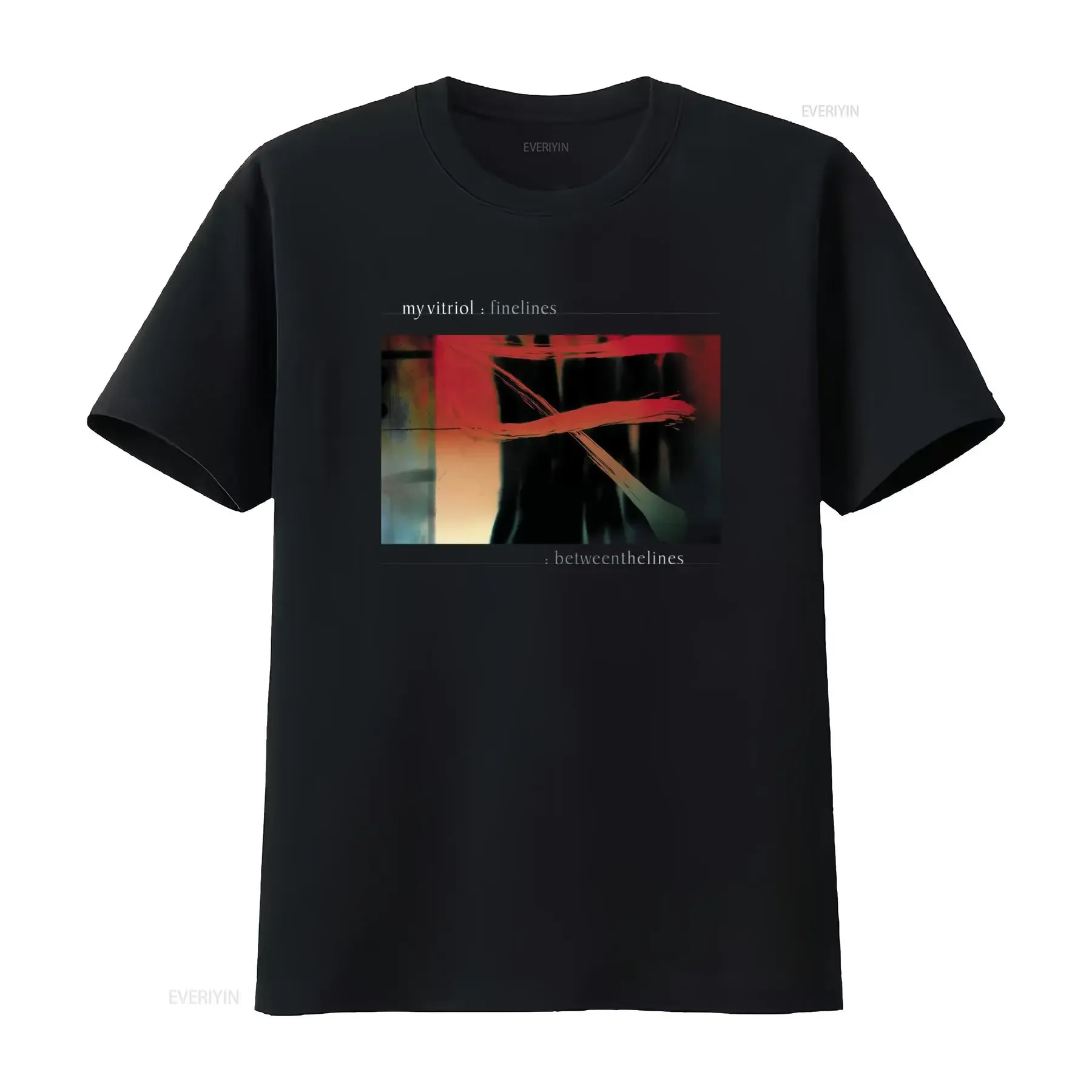 My Vitriol T Shirt Finelines Between The Lines Print vintage Washed homme Unisex Stylish Soft streetwear Breathable
