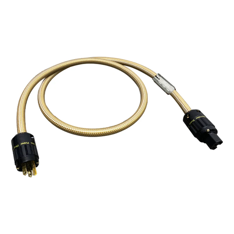 MPS-Netzkabel M-17AC 99,9999 % OCC vergoldeter US-Standardstecker Hi-End-Stromkabel passend für Decoder-Leistungsverstärker