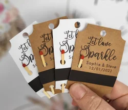 50pcs Let love sparkle! Personalised TAGS | Sparkler Favour Tags | Match Strip Favour Tags | Wedding Favour | Personalised Weddi