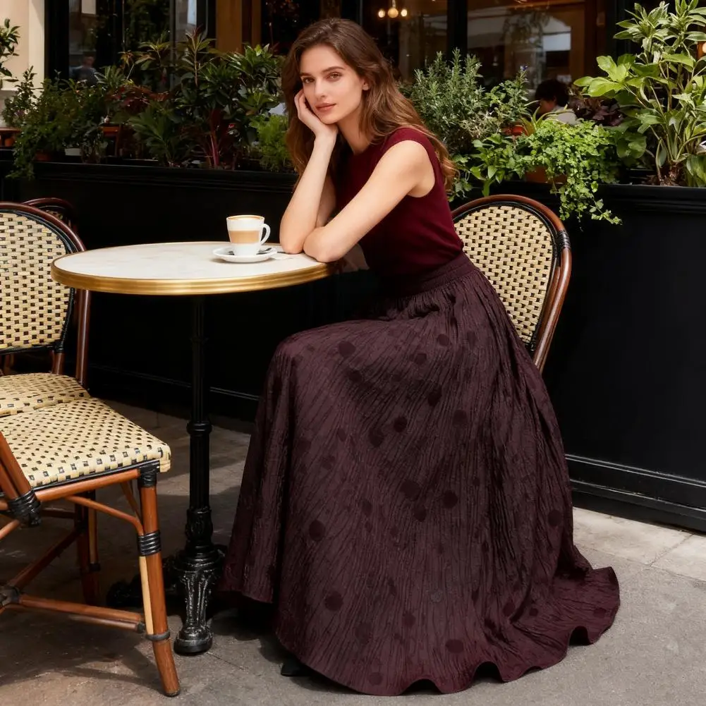 Solid Color Mid-length Skirt Women Spring Autumn High Waist Knit Midi Skirts A-line Swing Winter Skirt Wool Long Sweater Skirt