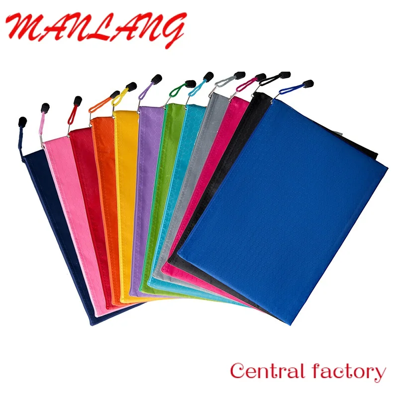 

Custom HIgh Quality Line Waterproof file zipper bag Fabric Zip File Bags Pattern Zip File Documents Storage Bags