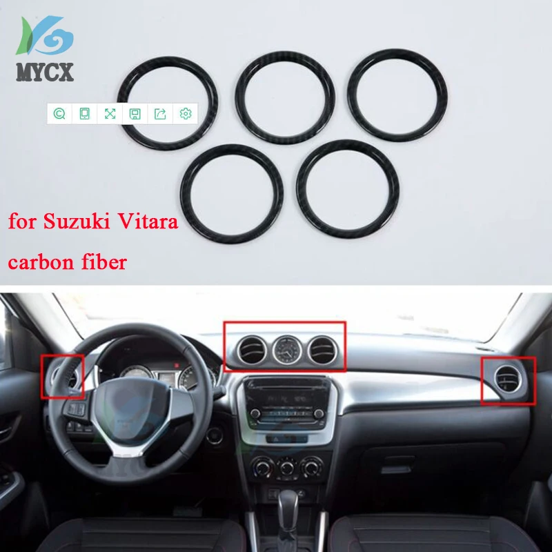 For Suzuki Vitara Car styling Car dashboard outlet box special modified ABS carbon fiber decorative frame Interior decoration