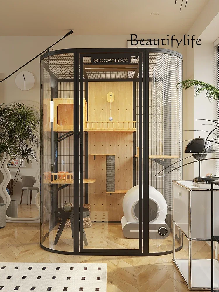 

Luxury panoramic oversized free space cat villa home cat cage cat glass house customization