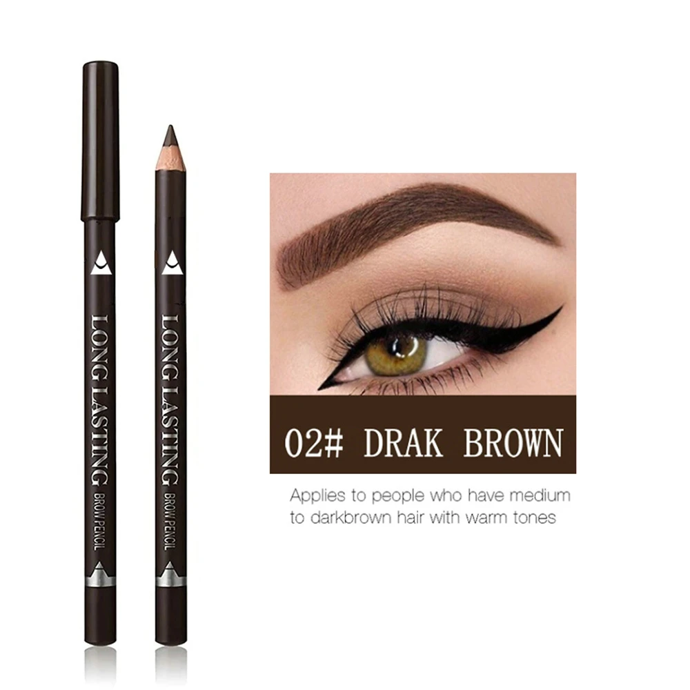 2-in-1 Augenbrauen- und Eyeliner-Stift, Wasserfester, Verwischfester, Natürlich Farbintensiver Augenkonturenstift und Brauen-Definierer, Holzspitzer, Schärfbarer Make-up-Stift – Detail 8