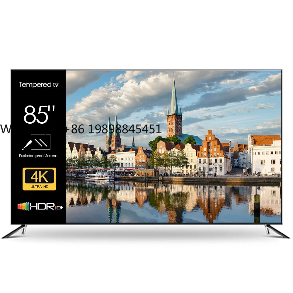 

85 Inch Ultra High-definition and Graceful Tempered Screen TV, Placed in the Hotel Living Room