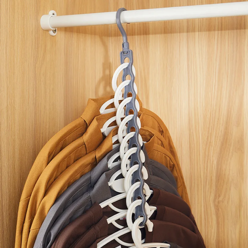 Multi Hole Vertical Row Clothes Rack Rotation Folding Storage Rack Wardrobe Space Saving Multi-Hanging Clothes Rack Magic Hanger - Image 4