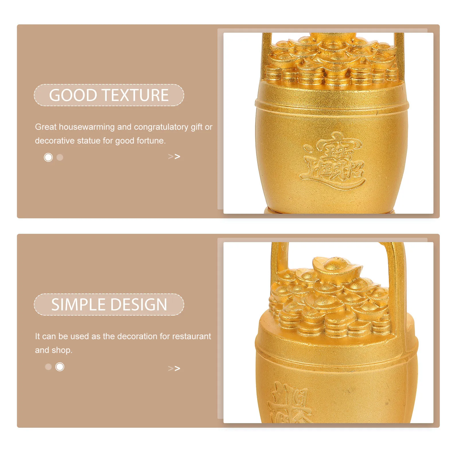 

Treasure Bucket Copper Cornucopia Ornament Wealth Prosperity Decor Home Office Desktop Decorative Statue Photography Layout