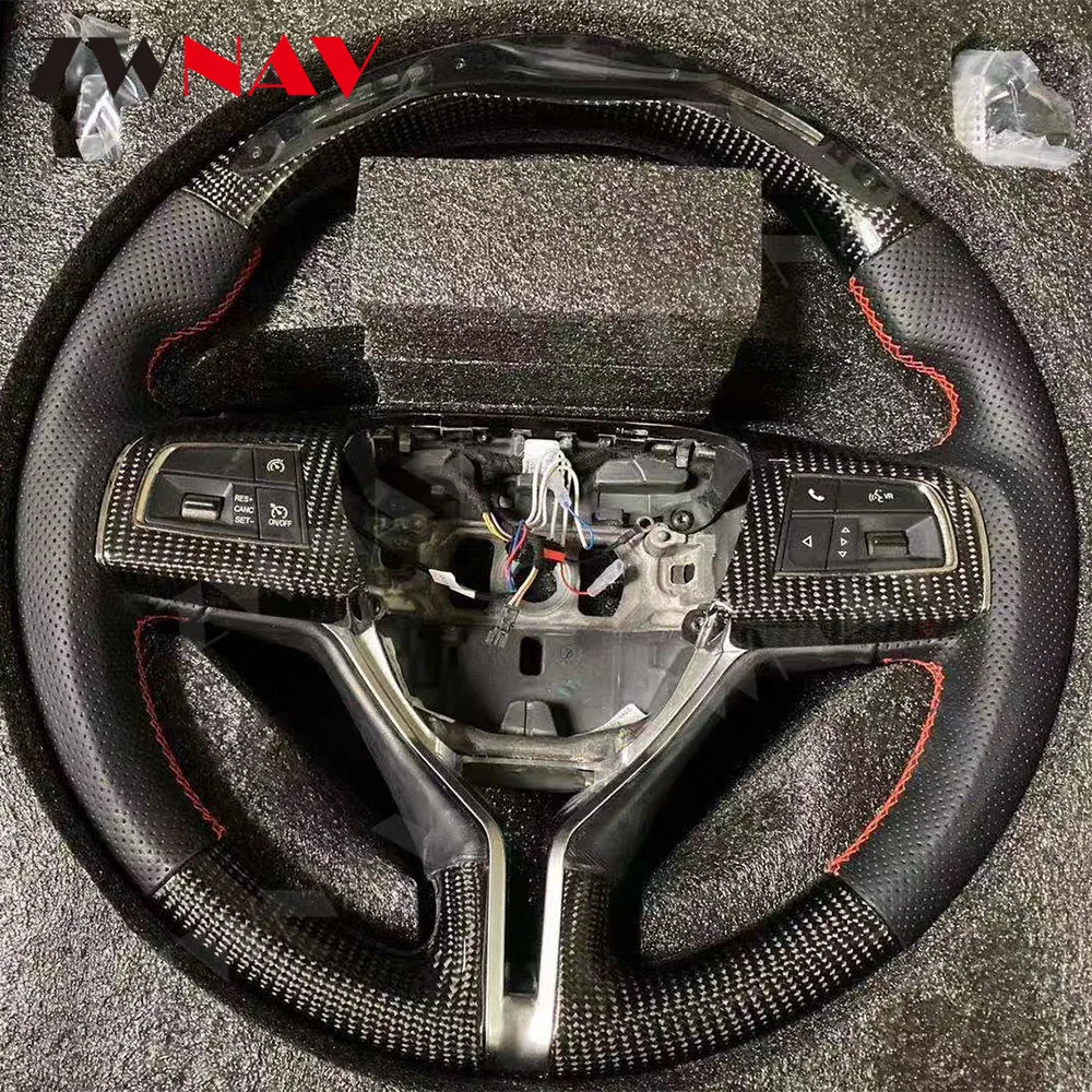 ZWNAV Carbon fiber Leather steering wheel For Maserati GT/Levante/Quattroporte/Ghibli 2013 2014 2015 2016 2017 2018 2019 2020