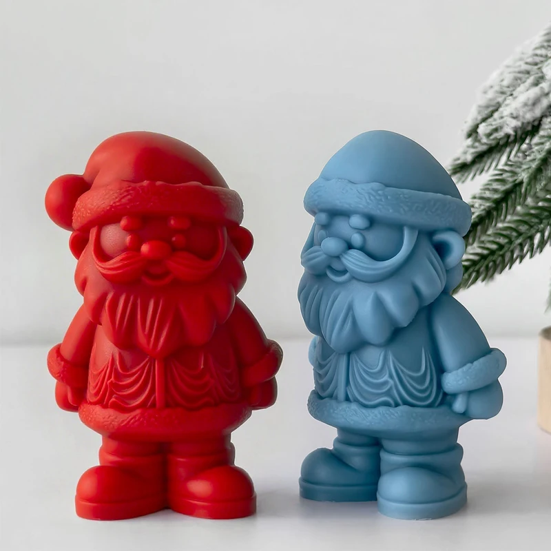 ثلاثية الأبعاد سانتا كلوز سيليكون قالب شمع اليدوية رائحة شمعة صنع لوازم عيد الميلاد الديكور هدية DIY بها بنفسك الحرف الجبس الراتنج قالب