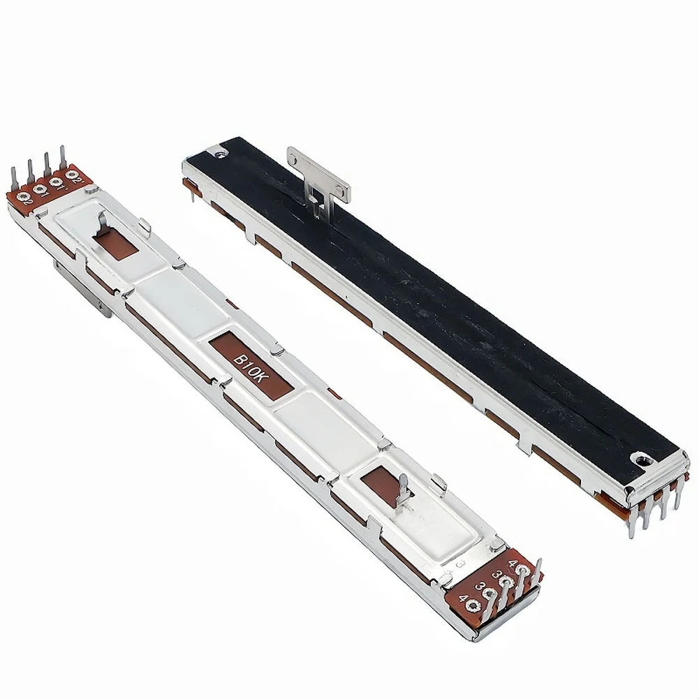 1pc 8-pin T-handle B10K Sliding Fader 128mm Long Mixer Fader Dual Straight Sliding Potentiometer B10K Handle Length Travel 100mm