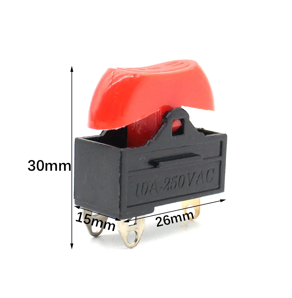 1PCS KCD15-103/T Hair Dryer Switch 3 Pins Rocker Switch 3 Position ON-OFF-ON boat shaped switch