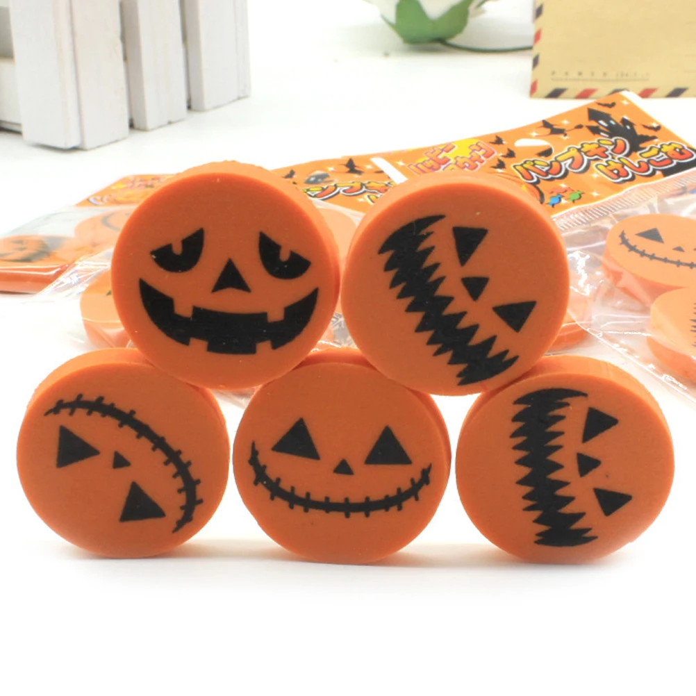 

24 PCS/Set Pumpkin Eraser Round Shape Pencil Cartoon Hollow Random Pattern Shaped