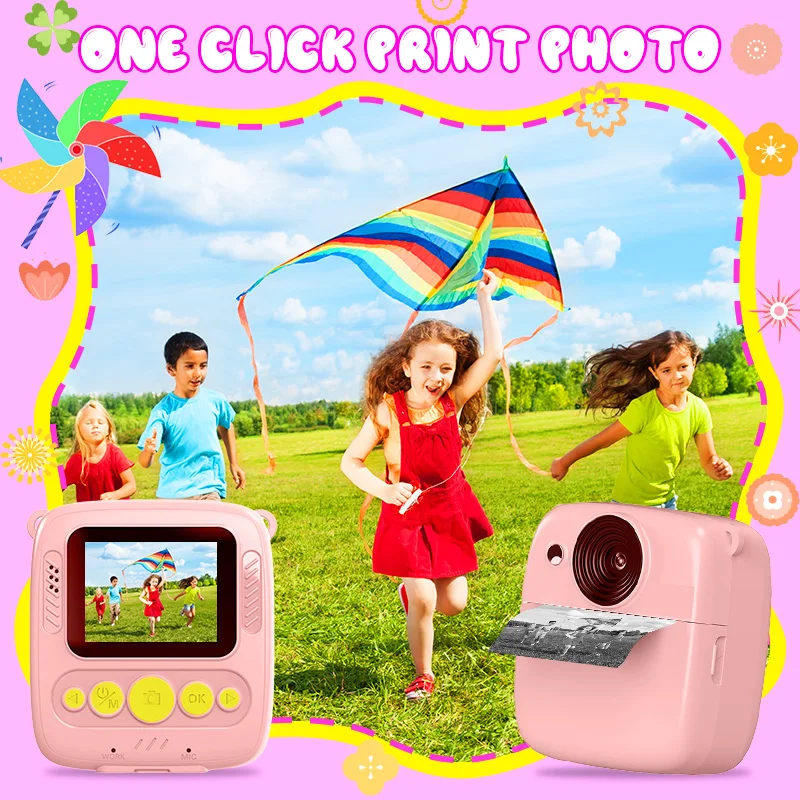 HS GoodsSHOP DIY Natychmiastowa cyfrowa kamera wideo dla dzieci Prezent urodzinowy i świąteczny dla fotografii dziecięcej