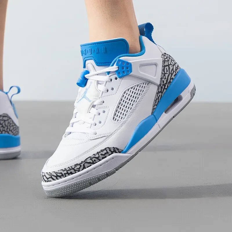 Jordan Spizike LOW Masculino e Feminino Conforto Versátil Baixo Top Retro Boardshets BlueWhite