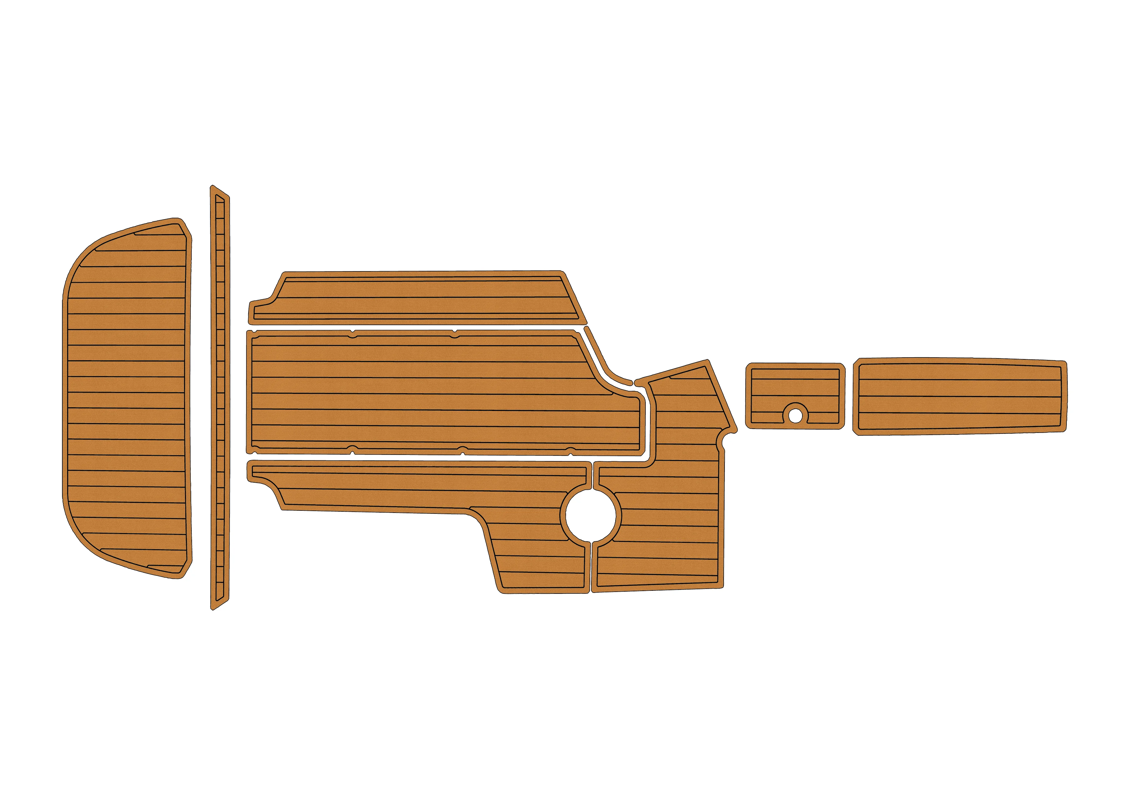 Marine Faux Teak EVA Non-Slip Mat-2005-2006 Centurion Enzo SV240 Self-Adhesive 1/4