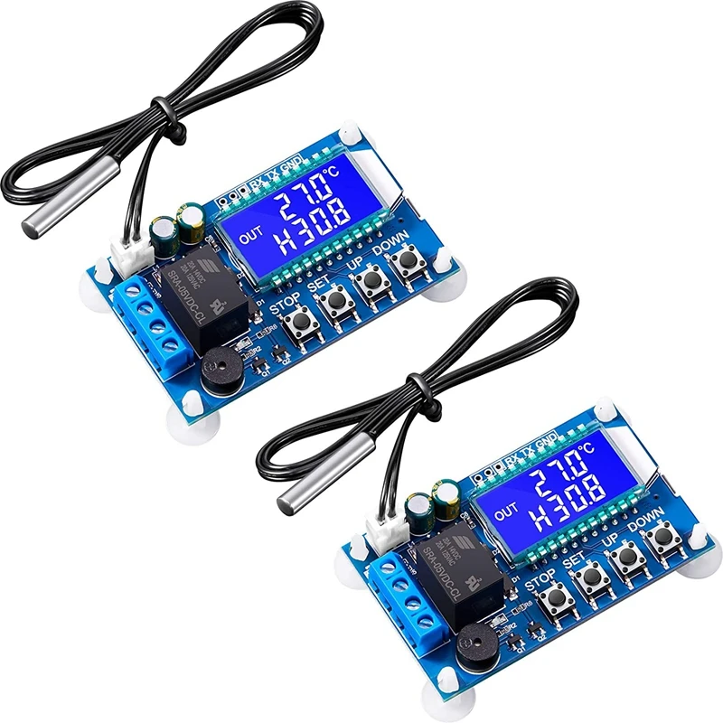 

ABSF 2Pcs XY-T01 Electronic Temperature Controller, Control Module -50Celsius To 100Celsius Temperature Control Switch Boards