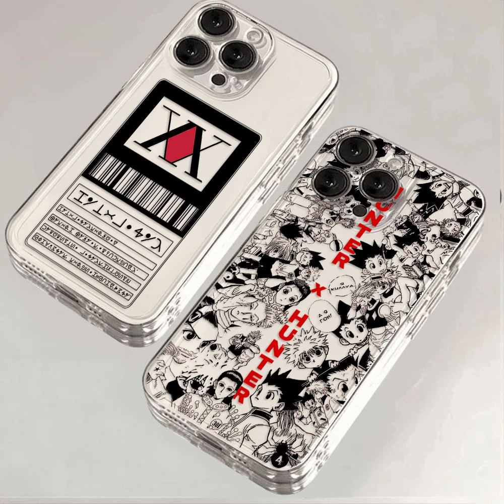 Transparent Cover Black HUNTER×HUNTER Hot Anime Phone Case For iPhone 16 e 15 14 13 12 11 Mini Pro Max X XR XS Plus SE20