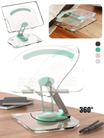 Phone Tablet Laptop Stand Transparent Acrylic Foldable Portable for Notebook Computer Bracket Lifting Cooling Holder Non-slip