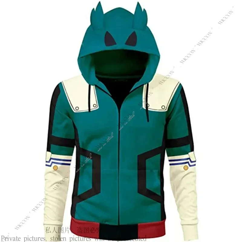 Az15Anime Deku Cosplay chaqueta de disfraz adulto Unisex Sudadera con capucha abrigo sudaderas Midoriya Izuku