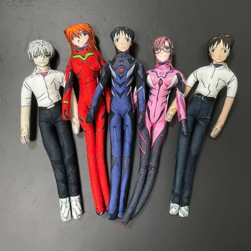 28cm EVA Shinji Asuka Mari Plush Doll with Movable Joints Stuffed Action Figure Abstract Decor Perfect Present for Otaku