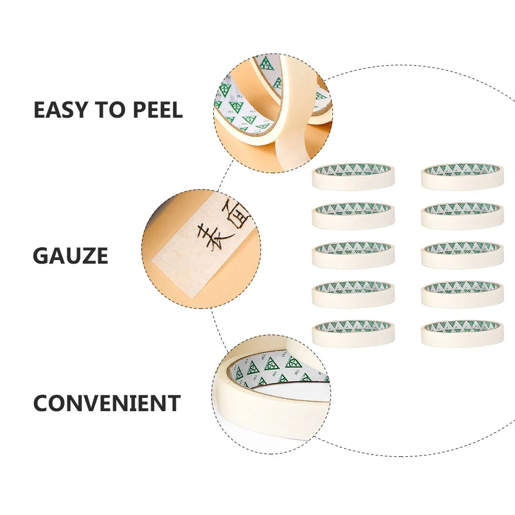 Cintas adhesivas para manualidades de pintor, cinta de papel autoadhesiva multiusos para paredes, protección en aerosol para coches, proyectos de bricolaje, 10 Uds.