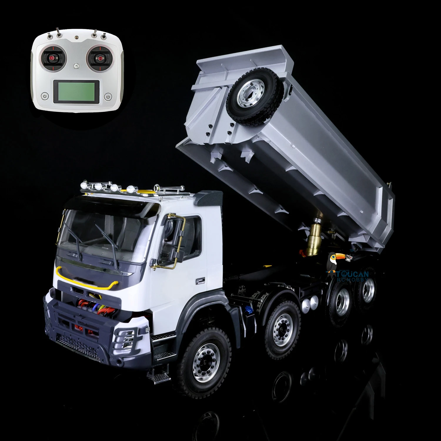 JDM 1/14 RTR Metal Hydraulic RC Dumper Tipper Radio Control Truck 2Speed Differential Axle Car Outdoor Toy For Boys Gift TH18485